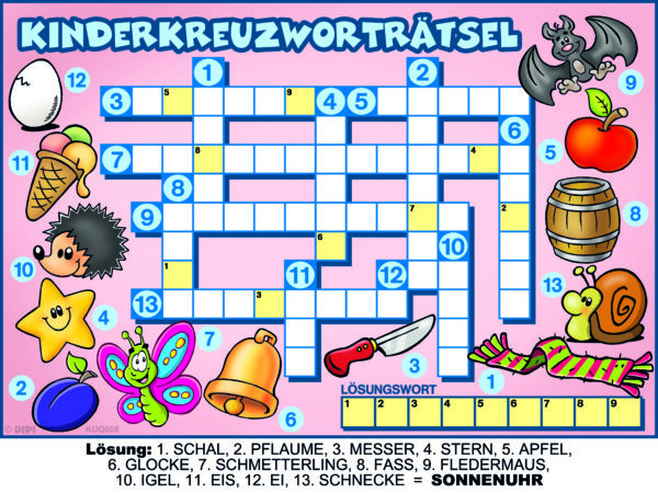Kinder-Kreuzworträtsel - Bullsmedia.de